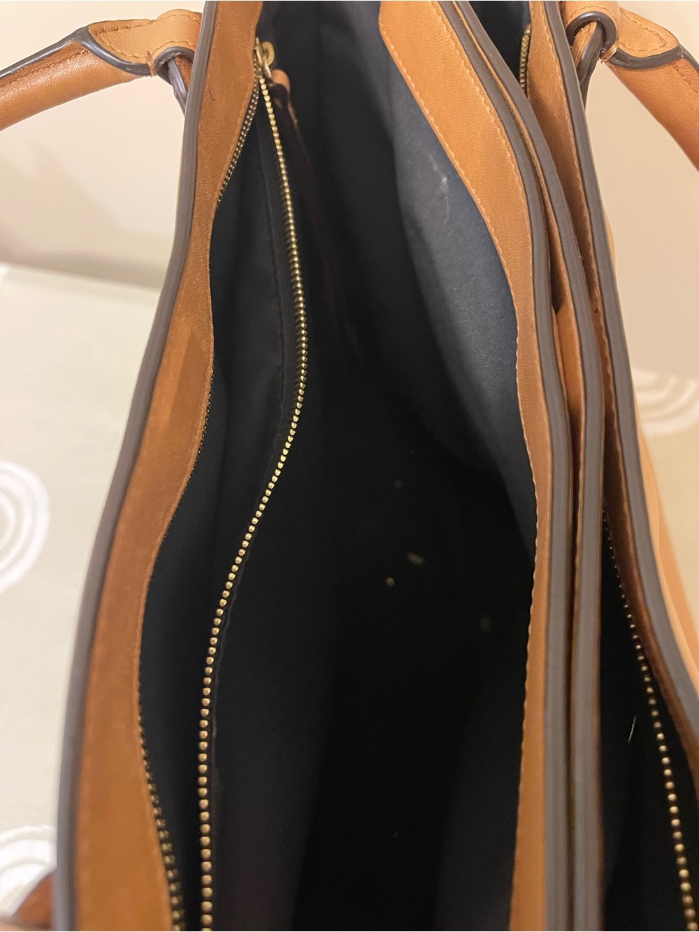 Authentic Coach Cognac Leather Tote with Double Handles - Picture 5 of 5